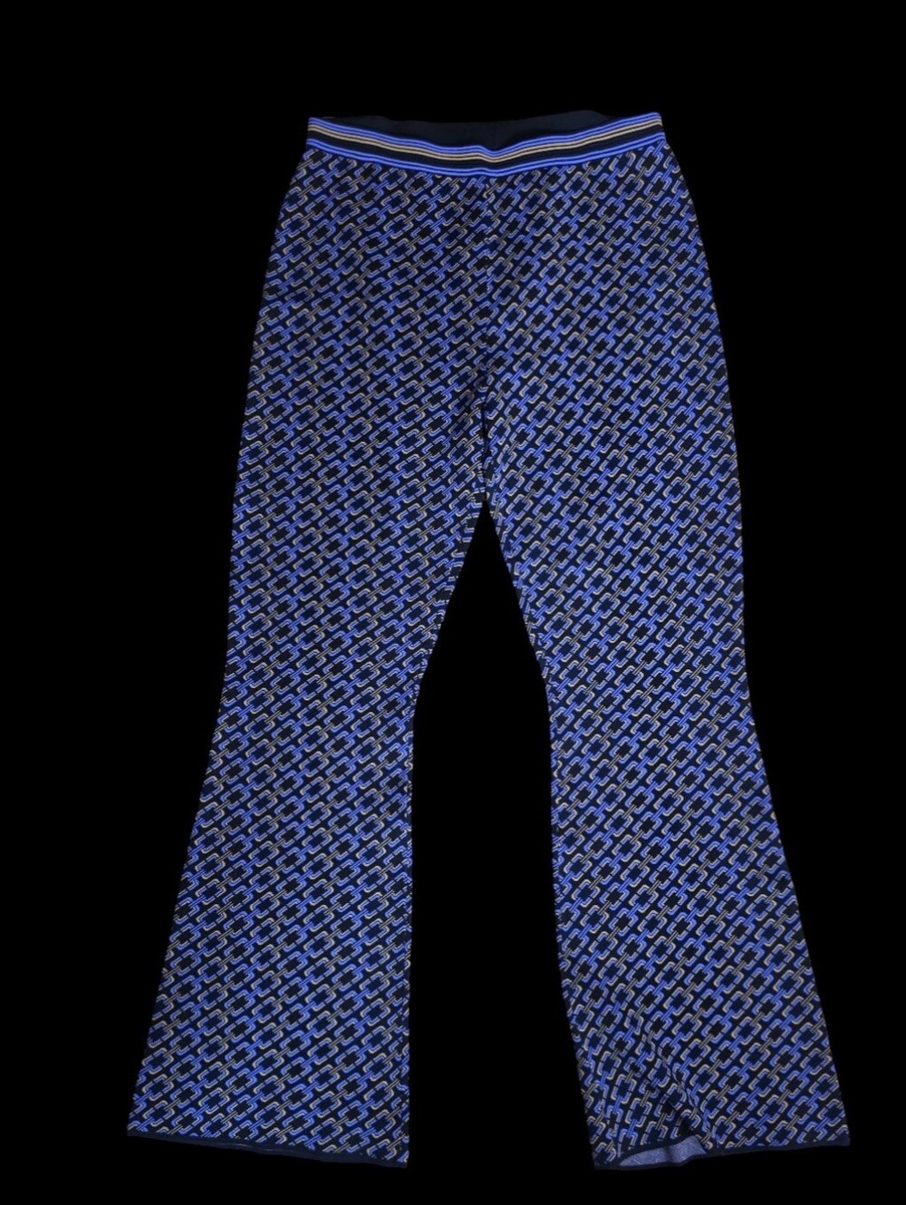 Diane Von Furstenberg Black and Blue Patterned Women's Jeans